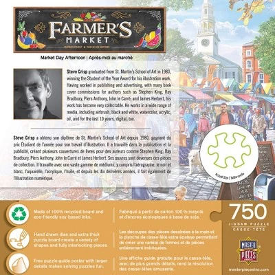 MasterPieces 750 Piece Jigsaw Puzzle For Adults, Family, Or Kids - Market Day Afternoon - 18"x24" 2 MasterPieces 750 Piece Jigsaw Puzzle For Adults, Family, Or Kids - Market Day Afternoon - 18"x24" - Image 2