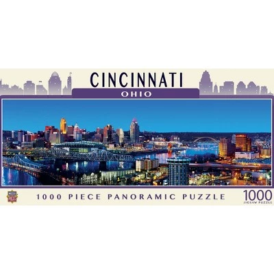 MasterPieces 1000 Piece Jigsaw Puzzle For Adults, Family, Or Kids - Cincinnati Panoramic - 13"x39" 1 MasterPieces 1000 Piece Jigsaw Puzzle For Adults, Family, Or Kids - Cincinnati Panoramic - 13"x39"