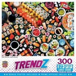 MasterPieces 300 Piece EZ Grip Jigsaw Puzzle - Sushi Surprise - 18"x24"