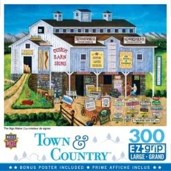 MasterPieces 300 Piece EZ Grip Jigsaw Puzzle - The Sign Maker - 18"x24"