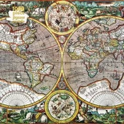 Adult Jigsaw Puzzle Pieter Van Den Keere: Antique Map of the World - (1000-Piece Jigsaw Puzzles) (Hardcover)