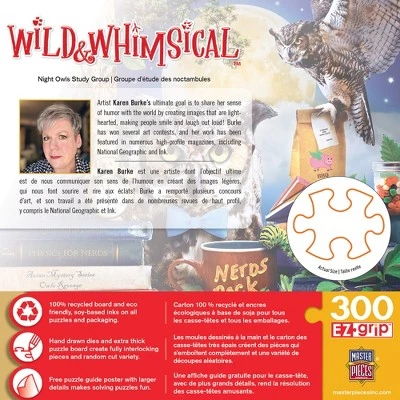 MasterPieces 300 Piece EZ Grip Jigsaw Puzzle - Night Own Study Group - 18"x24" 3 MasterPieces 300 Piece EZ Grip Jigsaw Puzzle - Night Own Study Group - 18"x24" - Image 3