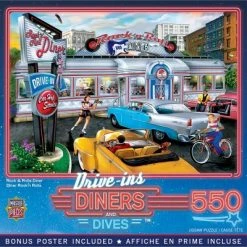 MasterPieces 550 Piece Jigsaw Puzzle For Adults, Family, Or Kids - Rock & Rolla Diner - 18"x24"