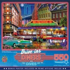 MasterPieces 550 Piece Jigsaw Puzzle For Adults, Family, Or Kids - Rickey's Diner Car - 18"x24"