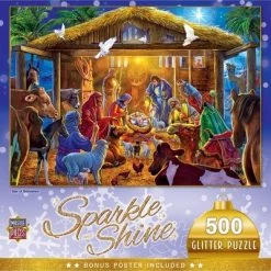 MasterPieces 500 Piece Glitter Christmas Jigsaw Puzzle - Star Of Bethlehem - 15"x21"