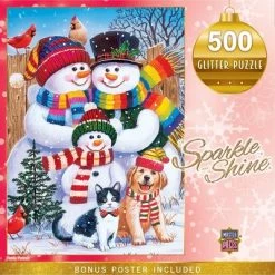 MasterPieces 500 Piece Glitter Christmas Jigsaw Puzzle - Family Portrait - 18"x24"