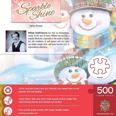 MasterPieces 500 Piece Glitter Christmas Jigsaw Puzzle - Family Portrait - 18"x24" 3 MasterPieces 500 Piece Glitter Christmas Jigsaw Puzzle - Family Portrait - 18"x24" - Image 3