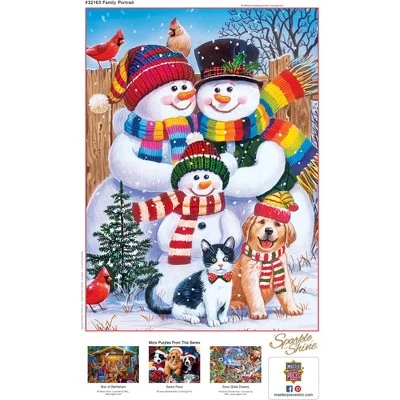 MasterPieces 500 Piece Glitter Christmas Jigsaw Puzzle - Family Portrait - 18"x24" 4 MasterPieces 500 Piece Glitter Christmas Jigsaw Puzzle - Family Portrait - 18"x24" - Image 4