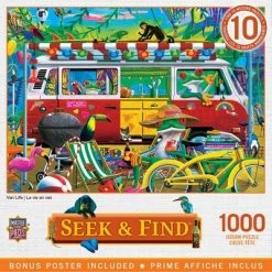 MasterPieces 1000 Piece Seek & Find Jigsaw Puzzle For Adults, Family, Or Kids - Van Life - 19.25"x26.75"