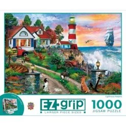 MasterPieces 1000 Piece EZ Grip Jigsaw Puzzle For Adults, Family, Or Kids - Lighthouse Keepers - 23.5"x34"