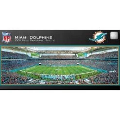 MasterPieces 1000 Piece Sports Jigsaw Puzzle - NFL Miami Dolphins Center View Panoramic - 13"x39"