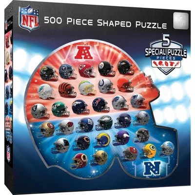 MasterPieces Sports Puzzle - All Teams 500 Piece Jigsaw Puzzle for Adults - NFL Helmets Helmet Shaped - 25" x 22" 1 MasterPieces Sports Puzzle - All Teams 500 Piece Jigsaw Puzzle for Adults - NFL Helmets Helmet Shaped - 25" x 22"