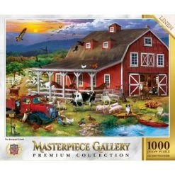 MasterPieces 1000 Piece Jigsaw Puzzle For Adults, Family, Or Kids - The Barnyard Crowd - 26.75"x 19.25"