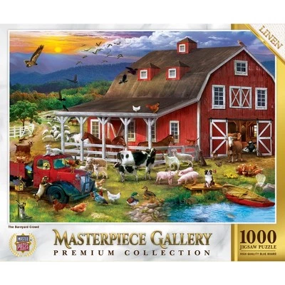MasterPieces 1000 Piece Jigsaw Puzzle For Adults, Family, Or Kids - The Barnyard Crowd - 26.75"x 19.25" 1 MasterPieces 1000 Piece Jigsaw Puzzle For Adults, Family, Or Kids - The Barnyard Crowd - 26.75"x 19.25"