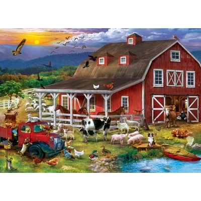 MasterPieces 1000 Piece Jigsaw Puzzle For Adults, Family, Or Kids - The Barnyard Crowd - 26.75"x 19.25" 2 MasterPieces 1000 Piece Jigsaw Puzzle For Adults, Family, Or Kids - The Barnyard Crowd - 26.75"x 19.25" - Image 2