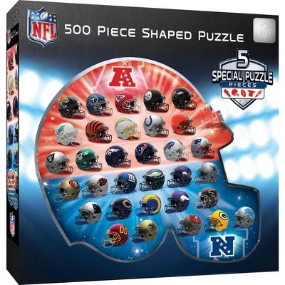 MasterPieces Sports Puzzle - All Teams 500 Piece Jigsaw Puzzle for Adults - NFL Helmet Shaped Puzzle - 25" x 22" 1 MasterPieces Sports Puzzle - All Teams 500 Piece Jigsaw Puzzle for Adults - NFL Helmet Shaped Puzzle - 25" x 22"