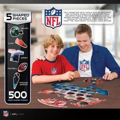 MasterPieces Sports Puzzle - All Teams 500 Piece Jigsaw Puzzle for Adults - NFL Helmet Shaped Puzzle - 25" x 22" 2 MasterPieces Sports Puzzle - All Teams 500 Piece Jigsaw Puzzle for Adults - NFL Helmet Shaped Puzzle - 25" x 22" - Image 2