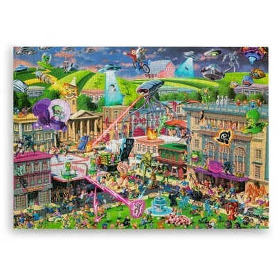 Toynk Alien Attack Sci-Fi Classics 1000-Piece Jigsaw Puzzle 2 Toynk Alien Attack Sci-Fi Classics 1000-Piece Jigsaw Puzzle - Image 2