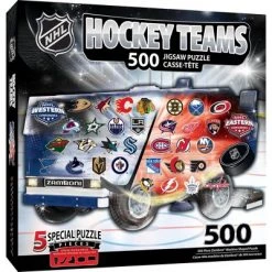 MasterPieces Sports Puzzle - All Teams 500 Piece Jigsaw Puzzle for Adults - NHL Zamboni Shaped Puzzle - 30"x18.3284"
