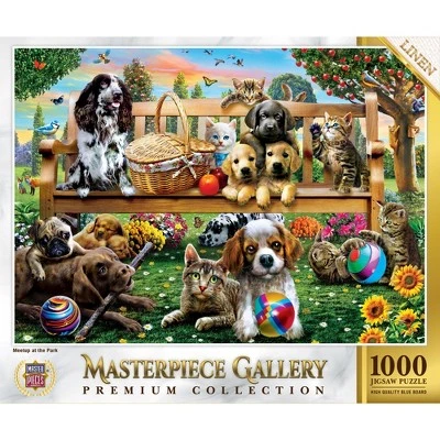 MasterPieces 1000 Piece Jigsaw Puzzle For Adults, Family, Or Kids - Meetup at The Park - 26.75"x 19.25" 1 MasterPieces 1000 Piece Jigsaw Puzzle For Adults, Family, Or Kids - Meetup at The Park - 26.75"x 19.25"