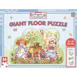 MasterPieces Vintage Puzzle - Jumbo Size Floor 36 Piece Jigsaw Puzzle for Kids - Raggedy Ann & Andy Floor Puzzle - 3ftx2ft