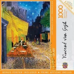 MasterPieces 1000 Piece Jigsaw Puzzle For Adults, Family, Or Kids - Café Terrace at Night - 19.25"x26.75"