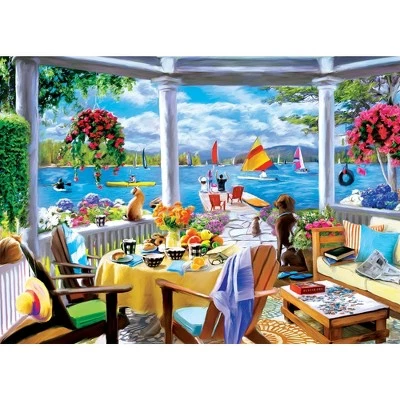 MasterPieces 1000 Piece Jigsaw Puzzle For Adults, Family, Or Kids - Seaside Dining View - 19.25"x26.75" 2 MasterPieces 1000 Piece Jigsaw Puzzle For Adults, Family, Or Kids - Seaside Dining View - 19.25"x26.75" - Image 2