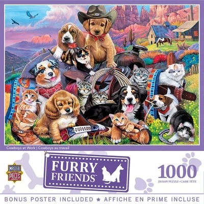 MasterPieces 1000 Piece Jigsaw Puzzle For Adults, Family, Or Kids - Cowboys at Work - 19.25"x26.75" 1 MasterPieces 1000 Piece Jigsaw Puzzle For Adults, Family, Or Kids - Cowboys at Work - 19.25"x26.75"