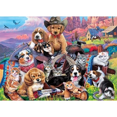 MasterPieces 1000 Piece Jigsaw Puzzle For Adults, Family, Or Kids - Cowboys at Work - 19.25"x26.75" 2 MasterPieces 1000 Piece Jigsaw Puzzle For Adults, Family, Or Kids - Cowboys at Work - 19.25"x26.75" - Image 2