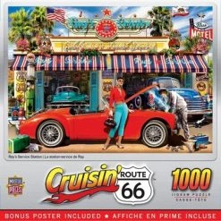 MasterPieces 1000 Piece Jigsaw Puzzle For Adults, Family, Or Kids - Ray's Service Station - 19.25"x26.75"