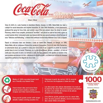MasterPieces 1000 Piece Jigsaw Puzzle For Adults, Family, Or Kids - Coca-Cola Diner - 19.25"x26.75" 4 MasterPieces 1000 Piece Jigsaw Puzzle For Adults, Family, Or Kids - Coca-Cola Diner - 19.25"x26.75" - Image 4