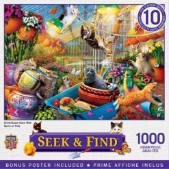 MasterPieces 1000 Piece Seek & Find Jigsaw Puzzle For Adults, Family, Or Kids - Greenhouse Gone Wild - 19.25"x26.75"