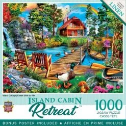 MasterPieces 1000 Piece Jigsaw Puzzle for Adults, Family, Or Kids - Island Cottage - 19.25"x26.75"