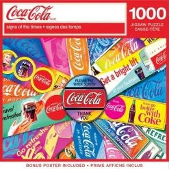 MasterPieces 1000 Piece Jigsaw Puzzle For Adults, Family, Or Kids - Coca-Cola Signs Of The Times - 19.25"x26.75"