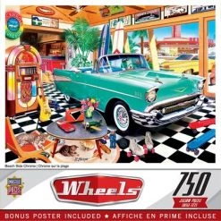 MasterPieces 750 Piece Jigsaw Puzzle For Adults, Family, Or Kids - Beach Side Chrome - 18"x24"