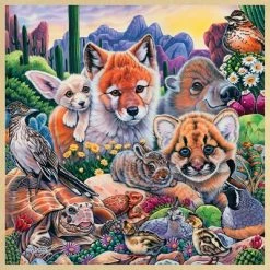 MasterPieces 48 Piece Fun Facts Jigsaw Puzzle for Kids - Desert Friends Wood Puzzle - 12"x12"