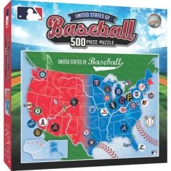 MasterPieces Sports Puzzle - All Teams 500 Piece Jigsaw Puzzle for Adults - MLB League Map Puzzle - 21x15"