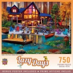 MasterPieces 750 Piece Jigsaw Puzzle For Adults, Family, Or Kids - Cabin in The Cove - 18"x24"