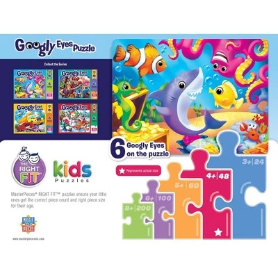 MasterPieces Funny Puzzle - Googly Eyes 48 Piece Jigsaw Puzzle for Kids - Lil Shark - 14"x19" 3 MasterPieces Funny Puzzle - Googly Eyes 48 Piece Jigsaw Puzzle for Kids - Lil Shark - 14"x19" - Image 3