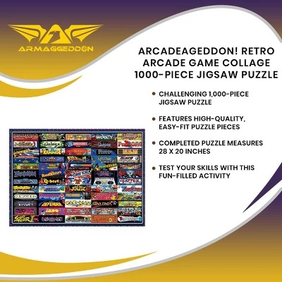 Toynk Arcadeageddon! Retro Arcade Game Collage 1000-Piece Jigsaw Puzzle 5 Toynk Arcadeageddon! Retro Arcade Game Collage 1000-Piece Jigsaw Puzzle - Image 5
