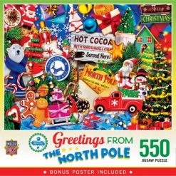 MasterPieces 550 Piece Jigsaw Puzzle For Adults, Family, Or Kids - Greetings From The North Pole - 18"x24"