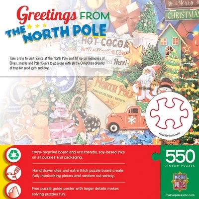 MasterPieces 550 Piece Jigsaw Puzzle For Adults, Family, Or Kids - Greetings From The North Pole - 18"x24" 3 MasterPieces 550 Piece Jigsaw Puzzle For Adults, Family, Or Kids - Greetings From The North Pole - 18"x24" - Image 3
