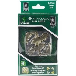University Games Hanayama Level 6 Cast Metal Brain Teaser Puzzle - Square