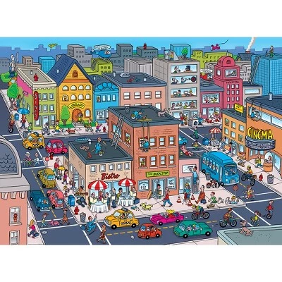 MasterPieces 100 Piece Family Jigsaw Puzzle for Kids - 101 Things to Spot In Town - 14"x19" 2 MasterPieces 100 Piece Family Jigsaw Puzzle for Kids - 101 Things to Spot In Town - 14"x19" - Image 2