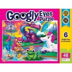MasterPieces Funny Puzzle - Googly Eyes 48 Piece Jigsaw Puzzle for Kids - Fantasy Friends - 19"x14"