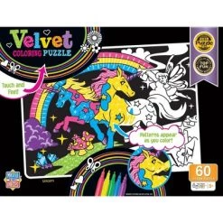 MasterPieces 60 Piece Jigsaw Puzzle for Kids - Unicorn Velvet Coloring - 14"x19"