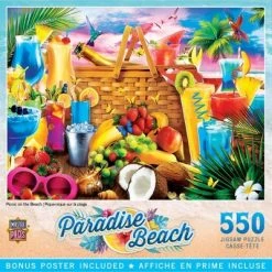 MasterPieces 550 Piece Jigsaw Puzzle For Adults, Family, Or Kids - Picnic on The Beach - 18"x24"