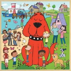 MasterPieces 48 Piece Fun Facts Jigsaw Puzzle for Kids - Clifford The Big Red Dog Wood Puzzle - 12"x12"