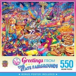 MasterPieces 550 Piece Jigsaw Puzzle For Adults, Family, Or Kids - Greetings From The State Fairgrounds - 18"x24"