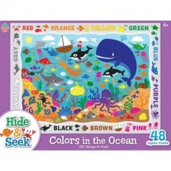 MasterPieces Nature Puzzle - Hide & Seek 48 Piece Jigsaw Puzzle for Kids - Colors in the Ocean - 19"x14"